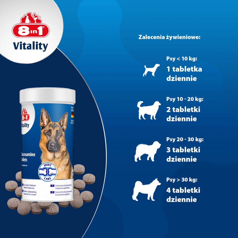 8in1 Vitality Glukozamina Witaminy dla psów stawy i aktywność 55 tabletek 7.jpg